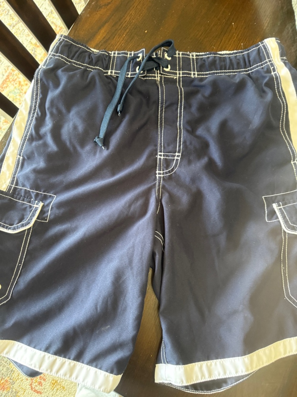 Joe Boxer Navy Blue Swim Shorts with White Trim